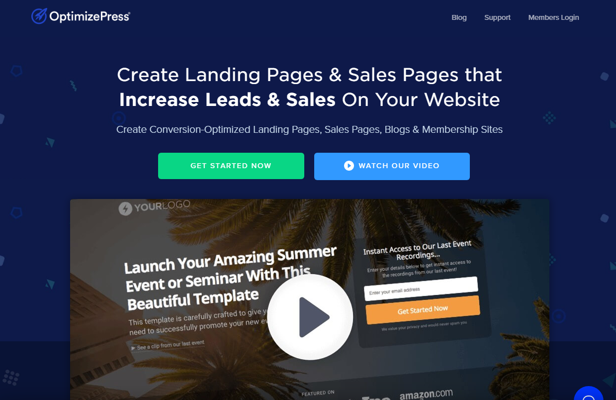 OptimizePress Homepage Screenshot