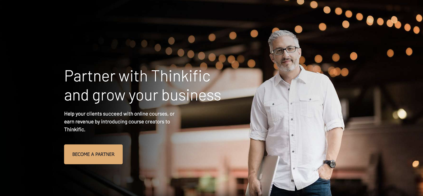 Thinkific's Partner Page (Screenshot)