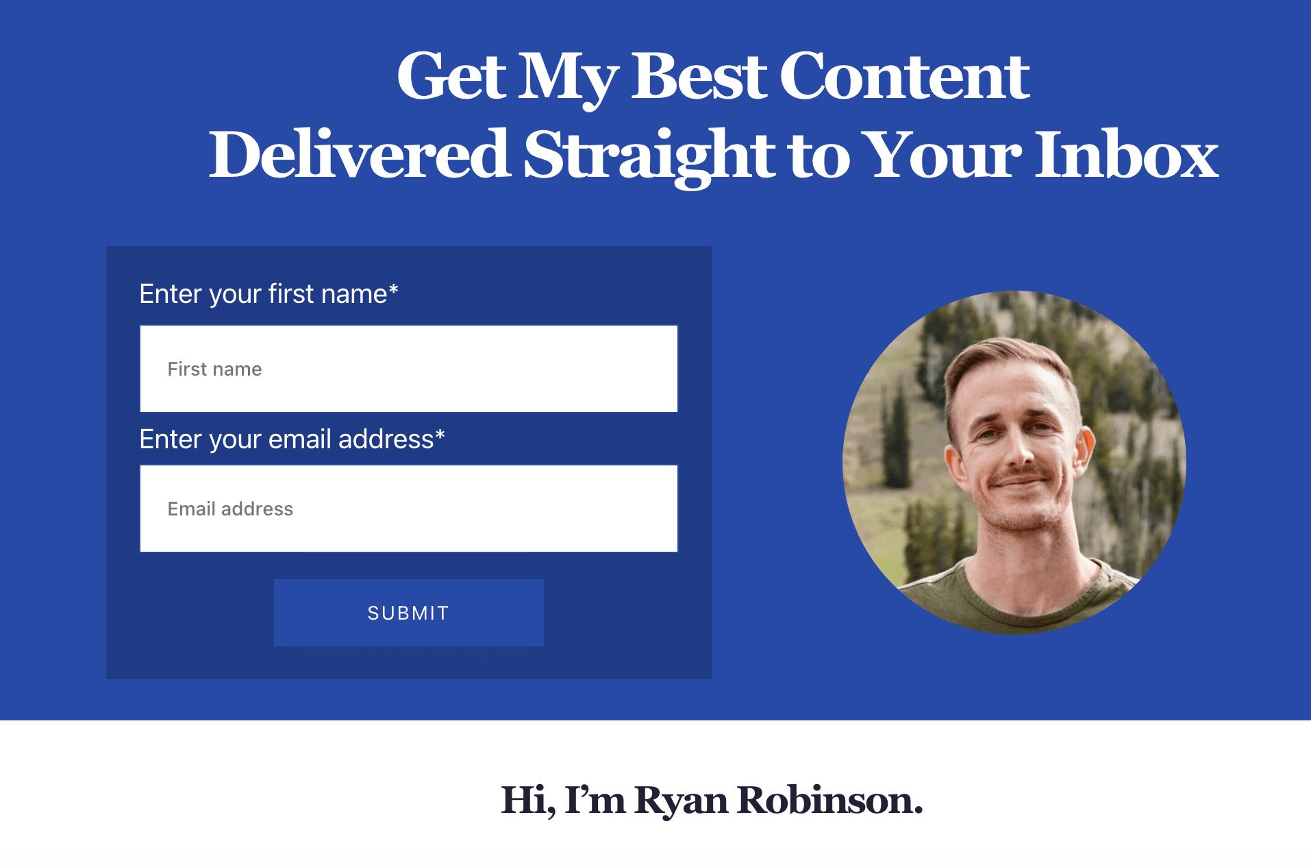 Ryan Robinson Blogger (Email Newsletter Sign Up)