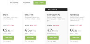 Pixpa Website Builder Pricing