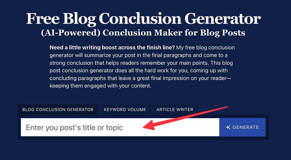 Blog Conclusion Generator Free AI Conclusion Maker (Blog Posts) Featured Image