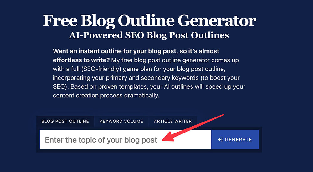 Free Blog Outline Generator AI Powered SEO Blog Post Outlines Featured Image