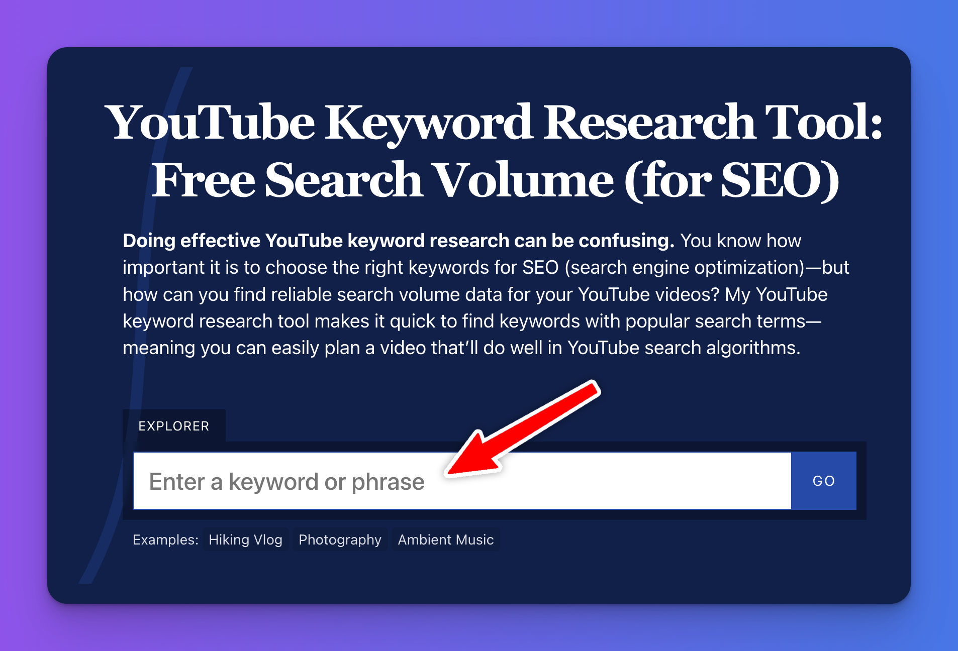 YouTube Keyword Research Tool - Free Search Volume (for SEO) Featured Image