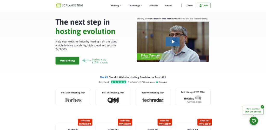 ScalaHosting Web Hosting for WordPress (Homepage)
