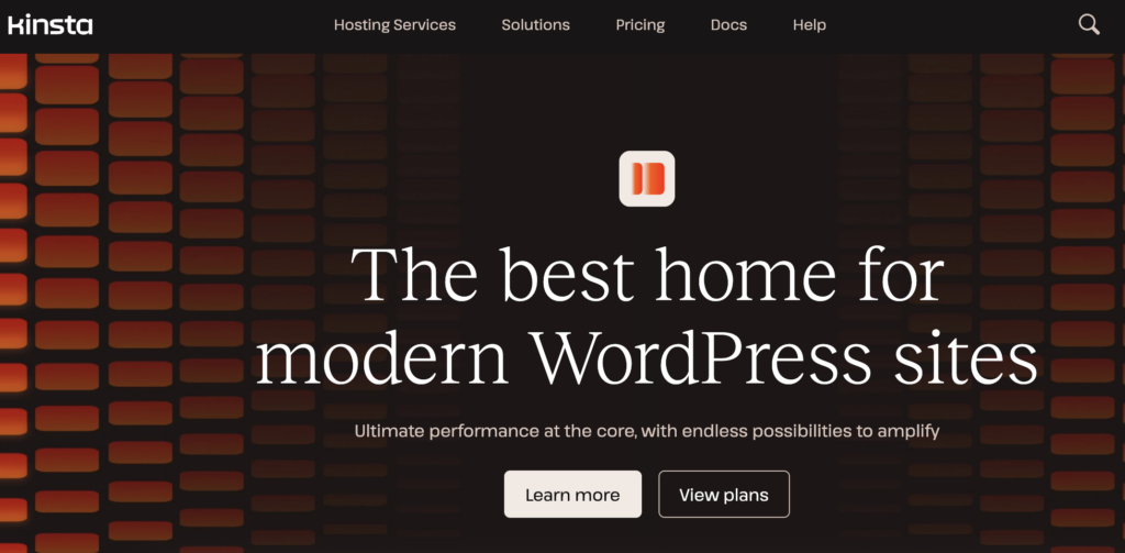 Kinsta Managed WordPress Hosting (Homepage Screenshot)