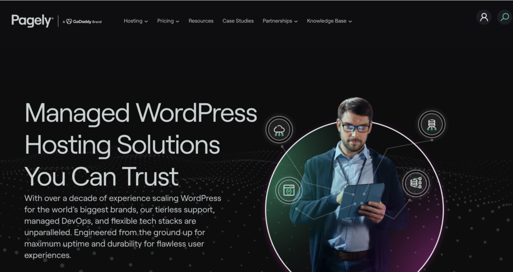Pagely Homepage Screenshot (Managed Hosting for Big Brands)