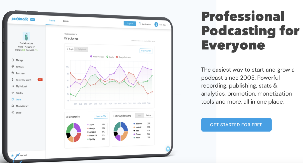 Best Podcast Hosting Platforms - Podomatic