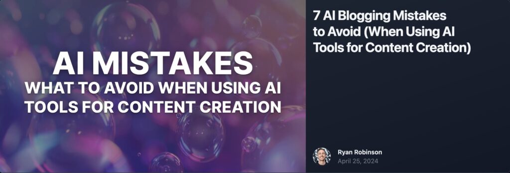 AI Blogging Mistakes Post on RightBlogger (Screen Shot)