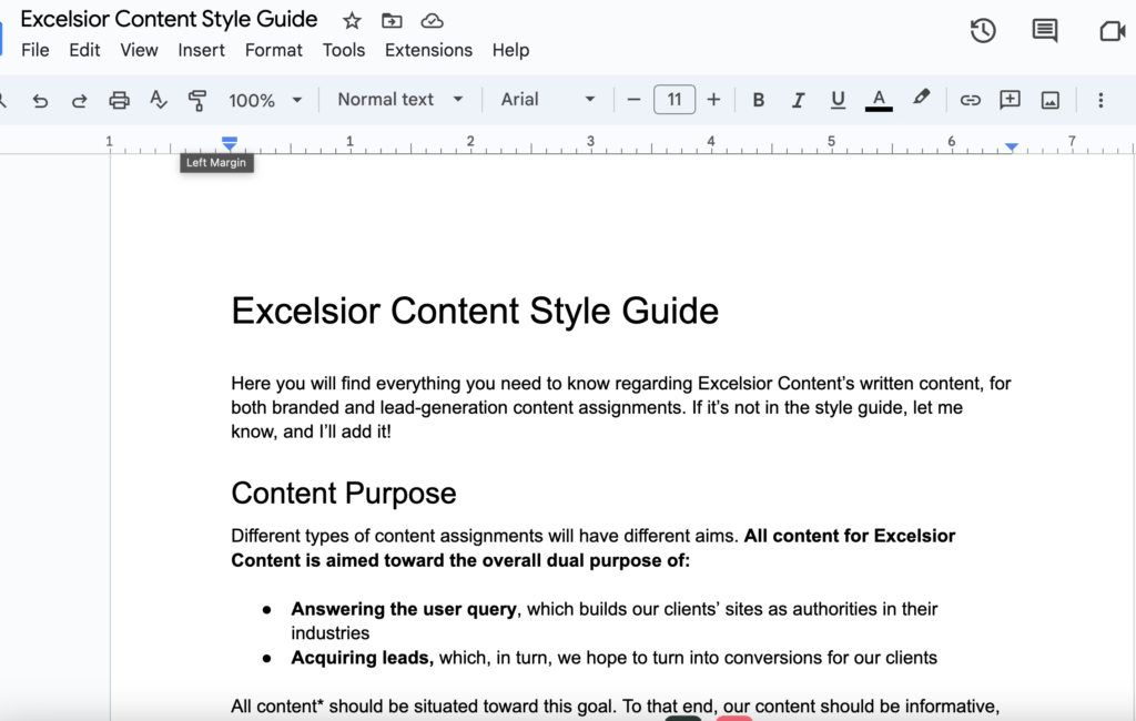 Example of a Content Style Guide and Blog Editing Checklist