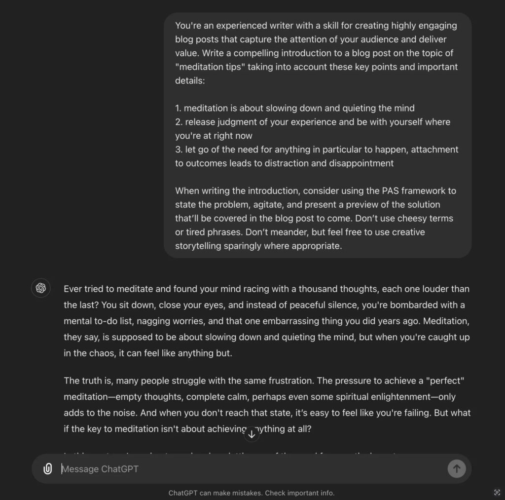 ChatGPT Prompt for Writing Blog Post Introductions