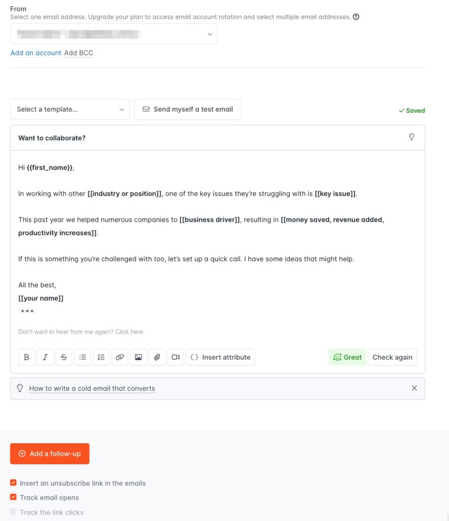 Hunter Email Campaigns (Screen Shot)