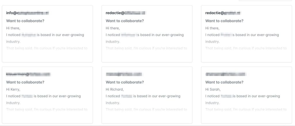 View of Lead Status in a Cold Email Campaign in Hunter